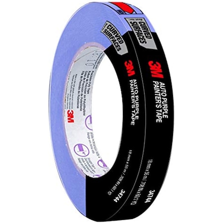 3M Auto Purple Painters Tape for Curved Surfaces, 18 mm x 55 m, 5PK 34744-5